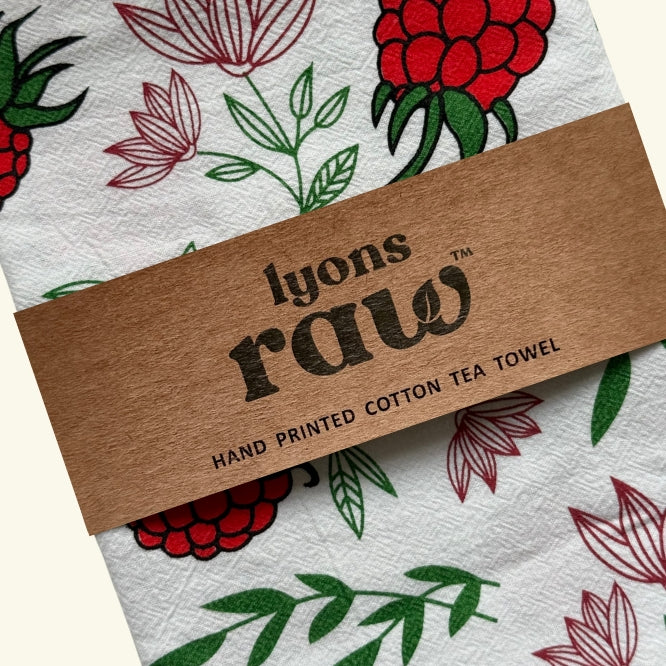 Farmhouse Tea Towel - Raspberry
