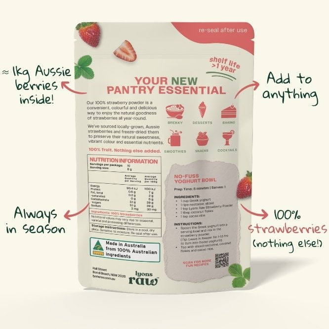 100% Strawberry Powder