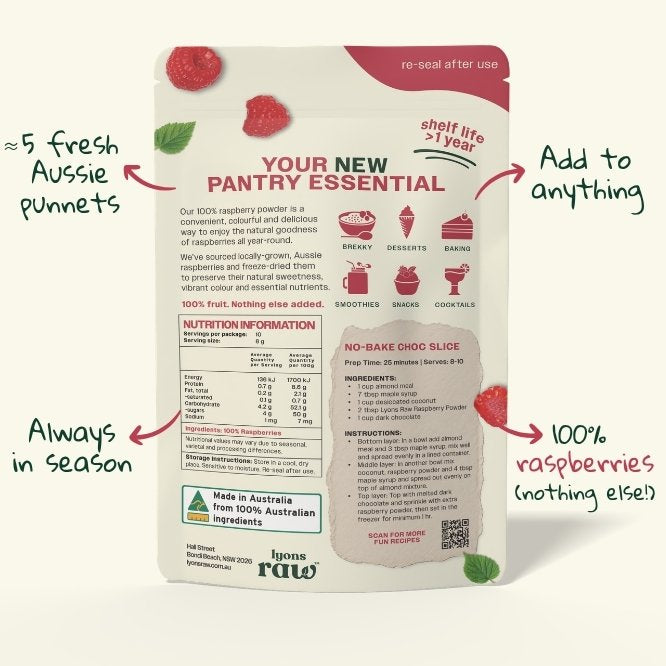 100% Raspberry Powder – Lyons Raw